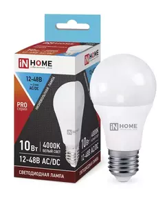 Лампа светодиодная LED-MO-PRO 10Вт 4000К нейтр. бел. Е27 900лм 12-48В низковольтная IN HOME 4690612038032