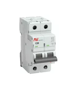 Выключатель автоматический модульный 2п C 20А 6кА AV-6 AVERES EKF mcb6-2-20C-av