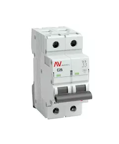 Выключатель автоматический модульный 2п C 25А 6кА AV-6 AVERES EKF mcb6-2-25C-av