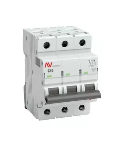 Выключатель автоматический модульный 3п C 10А 6кА AV-6 AVERES EKF mcb6-3-10C-av