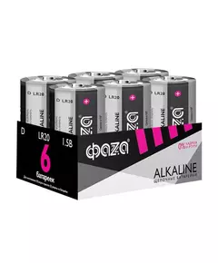 Элемент питания алкалиновый D/LR20 1.5В Alkaline Pack-6 (уп.6шт) ФАZА 5030633