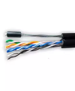 Кабель витая пара U/UTP кат.5E 4х2х24AWG solid CU PE OUTDOOR Standard трос черн. 305м (м) SUPRLAN 01-0322-1