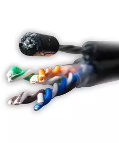 Кабель витая пара F/UTP кат.5E 4х2х24AWG solid CU PE OUTDOOR Standard трос черн. 305м (м) SUPRLAN 01-1026-1