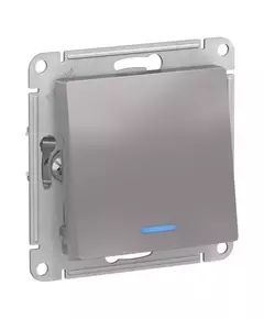 Механизм переключателя проходного 1-кл. СП AtlasDesign 10А IP20 (сх. 6а) 10AX с подсветкой алюм. SchE ATN000363