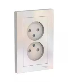 Розетка 2-м СП AtlasDesign 16А IP20 без заземл. защ. шторки в сборе жемчуж. SchE ATN000422