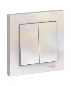 Выключатель 2-кл. СП AtlasDesign 10А IP20 (сх. 5) 10AX в сборе жемчуж. SchE ATN000452
