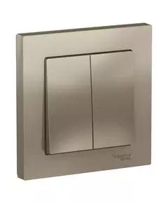 Выключатель 2-кл. СП AtlasDesign 10А IP20 (сх. 5) 10AX в сборе шампань SchE ATN000552