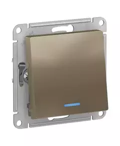 Механизм переключателя проходного 1-кл. СП AtlasDesign 10А IP20 (сх. 6а) 10AX с подсветкой шампань SchE ATN000563