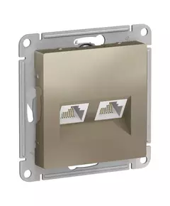 Розетка компьютерная 2-м AtlasDesign RJ45 кат.5E механизм шампань SchE ATN000585