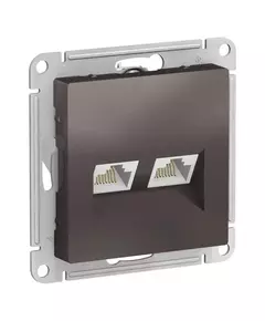 Розетка компьютерная 2-м AtlasDesign RJ45 кат.5E механизм мокко SchE ATN000685