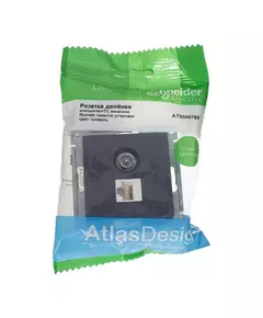 Розетка компьютерная + телевизионная 2-м AtlasDesign RJ45 кат.5E + TV механизм грифель SchE ATN000789
