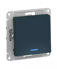 Выключатель 1-кл. СП AtlasDesign 10А IP20 (сх. 1а) 10AX с подсветкой механизм изумруд SchE ATN000813