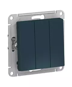Выключатель 3-кл. СП AtlasDesign 10А IP20 (сх. 1+1+1) 10AX механизм изумруд SchE ATN000831