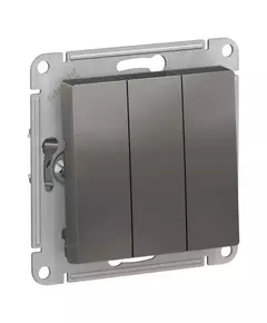 Выключатель 3-кл. СП AtlasDesign 10А IP20 (сх. 1+1+1) 10AX механизм сталь SchE ATN000931