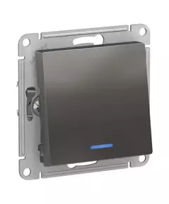 Механизм переключателя проходного 1-кл. СП AtlasDesign 10А IP20 (сх. 6а) 10AX с подсветкой сталь SchE ATN000963