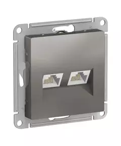 Розетка компьютерная 2-м AtlasDesign RJ45 кат.5E механизм сталь SchE ATN000985