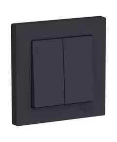 Выключатель 2-кл. СП AtlasDesign 10А IP20 (сх. 5) 10AX в сборе карбон SchE ATN001052