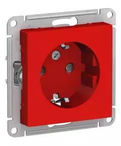 Розетка 1-м СП AtlasDesign 16А IP20 с заземл. защ. шторки механизм красн. SchE ATN002045