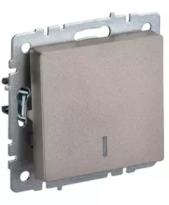 Выключатель 1-кл. СП BRITE ВС10-1-1-БрШ 10А с инд. шампань IEK BR-V10-1-10-K37
