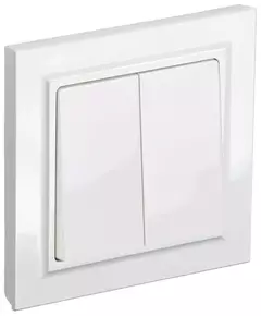 Выключатель 2-кл. СП BRITE ВСР10-2-0-БрБ 10А в сборе бел. IEK BR-V20-0-10-K01-F