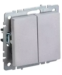 Выключатель 2-кл. СП BRITE ВС10-2-0-БрА 10А алюм. IEK BR-V20-0-10-K47