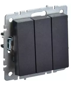 Выключатель 3-кл. СП BRITE ВС10-3-0-БрЧ 10А черн. IEK BR-V30-0-10-K02