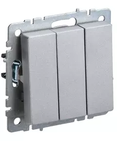 Выключатель 3-кл. СП BRITE ВС10-3-0-БрА 10А алюм. IEK BR-V30-0-10-K47