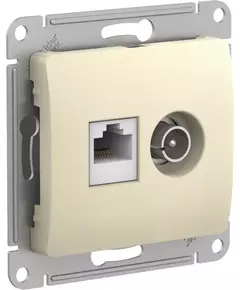 Розетка компьютерная + телевизионная 2-м Glossa RJ45 кат.5E + TV механизм беж. SchE GSL000289