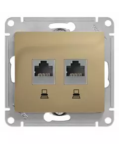 Розетка компьютерная 2-м Glossa RJ45 кат.5E механизм титан SchE GSL000485KK