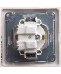 Розетка 1-м СП Glossa 16А IP20 с заземл. защ. шторки с крышкой в сборе перламутр. SchE GSL000646