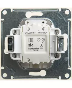 Механизм переключателя проходного 1-кл. СП Glossa 10А IP20 (сх. 6а) 10AX с подсветкой перламутр. SchE GSL000663
