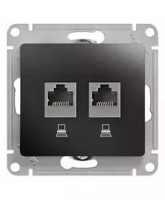 Розетка компьютерная 2-м Glossa RJ45 кат.5E механизм антрацит SchE GSL000785KK