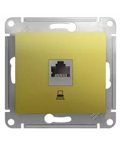 Розетка компьютерная 1-м Glossa RJ45 кат.5E механизм фисташк. SchE GSL001081K