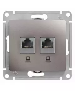 Розетка компьютерная 2-м Glossa RJ45 кат.5E механизм платина SchE GSL001285KK