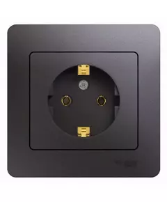 Розетка 1-м СП Glossa 16А IP20 250В с заземл. в сборе графит SchE GSL001342