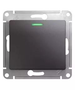 Переключатель проходной 1-кл. СП Glossa 10А IP20 (сх. 6а) 10AX с подсветкой механизм графит SchE GSL001363