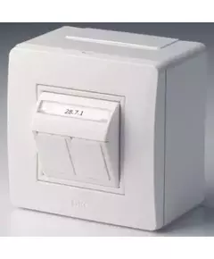 Коробка PDD-N60 с 2 розетками Brava RJ45 кат.5E (телефон/компьютер) бел. DKC 10656