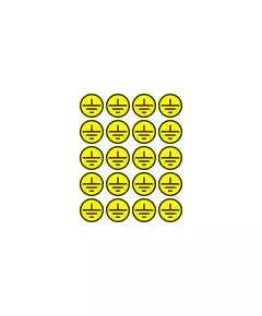 Наклейка знак электробезопасности "Заземление" d20мм (20шт на листе) Rexant 56-0010