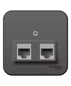 Розетка компьютерная 2-м ОП Blanca RJ45 кат.5E с изолир. пластиной антрацит SchE BLNIA045456