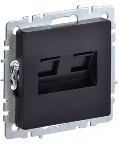 Розетка компьютерная двойная СП RJ45 кат.5E BRITE РК10-2-БрЧ черн. IEK BR-K20-1-K02
