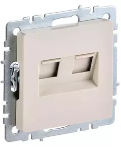 Розетка компьютерная двойная СП RJ45 кат.5E BRITE РК10-2-БрКр беж. IEK BR-K20-1-K10