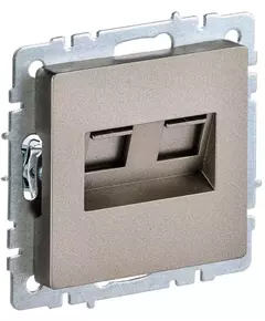 Розетка компьютерная двойная СП RJ45 кат.5E BRITE РК10-2-БрШ шампань IEK BR-K20-1-K37