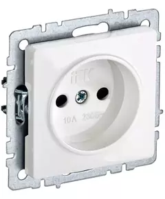 Розетка BRITE РС10-1-0-БрБ 10А без заземл. без защ. шторок бел. IEK BR-R10-10-K01