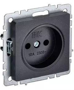 Розетка BRITE РС10-1-0-БрЧ 10А без заземл. без защ. шторок черн. IEK BR-R10-10-K02