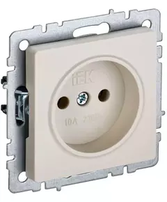 Розетка BRITE РС10-1-0-БрКр 10А без заземл. без защ. шторок беж. IEK BR-R10-10-K10