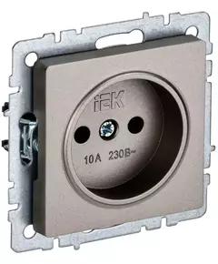 Розетка BRITE РС10-1-0-БрШ 10А без заземл. без защ. шторок шампань IEK BR-R10-10-K37