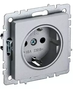 Розетка BRITE РС11-1-0-БрА 16А с заземл. без защ. шторки алюм. IEK BR-R11-16-K47