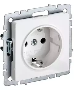 Розетка BRITE РС14-1-0-БрБ 16А с заземл. защ. шторки бел. IEK BR-R14-16-K01