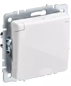 Розетка BRITE РСбш10-3-44-БрБ 16А IP44 с заземл. защ. шторки с крышкой бел. IEK BR-R16-16-44-K01