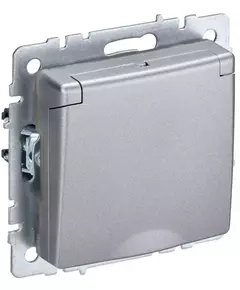 Розетка BRITE РСбш10-3-БрА 16А IP20 с заземл. защ. шторки с крышкой алюм. IEK BR-R16-16-K47